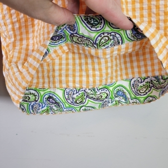 ROBERT Graham Bermuda Casual Walking Shorts Gingham Orange Cotton 34 - Picture 3 of 12